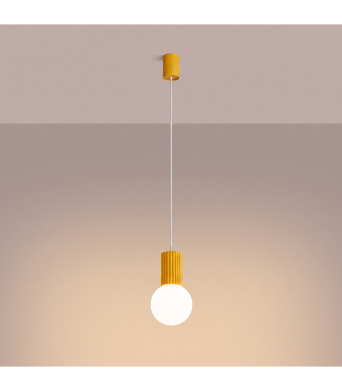 Halo Slim Pendant Ceiling Light Yellow 1x G9-4