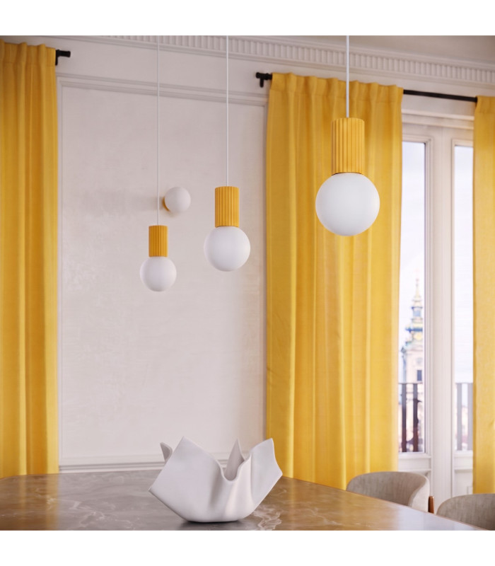 Halo Slim Pendant Ceiling Light Yellow 1x G9-14