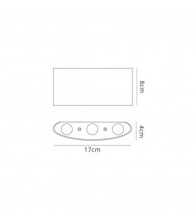 Flush Wall Lamp, 6W LED, 3000K, 450lm, IP54, Sand White - 2