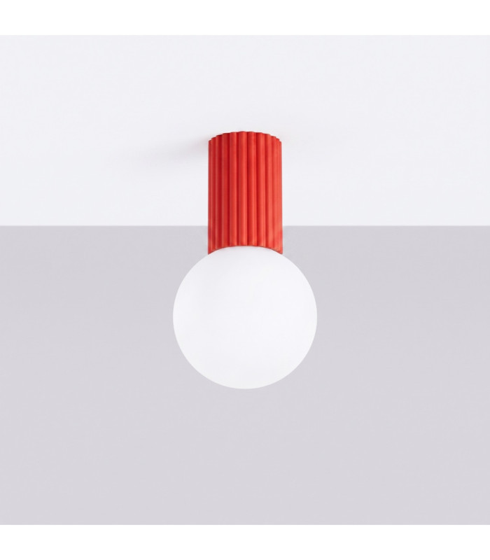 Halo Globe Ceiling Light Red IP44 1x G9-3