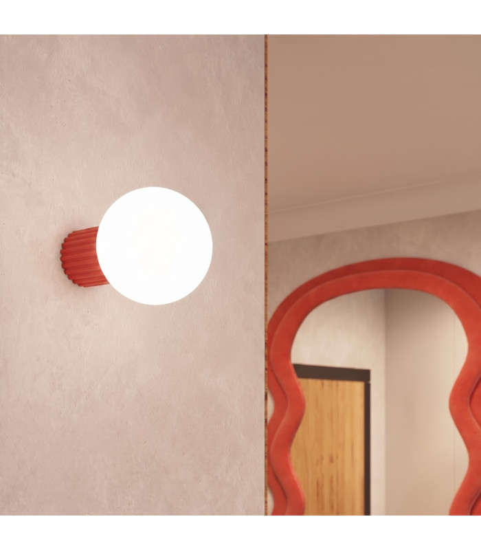 Halo Globe Ceiling Light Red IP44 1x G9-13