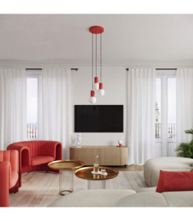 Halo Slim Pendant Ceiling Light Red 1x G9-2