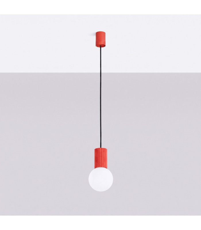 Halo Slim Pendant Ceiling Light Red 1x G9-3