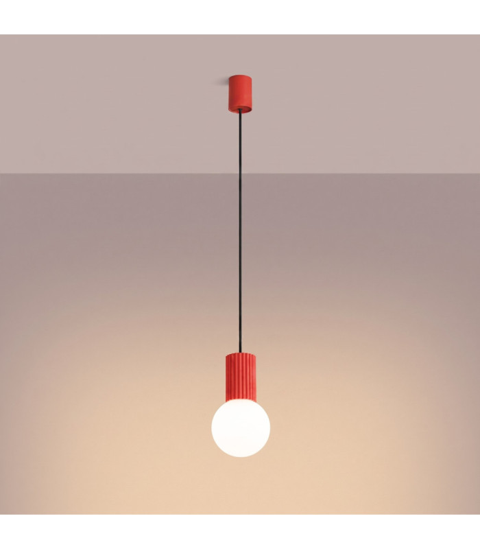 Halo Slim Pendant Ceiling Light Red 1x G9-4