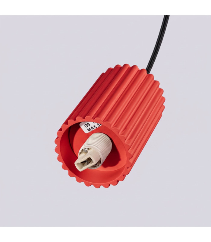 Halo Slim Pendant Ceiling Light Red 1x G9-10