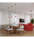 Halo Slim Pendant Ceiling Light Red 1x G9-13