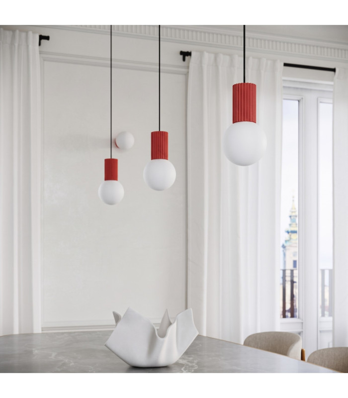 Halo Slim Pendant Ceiling Light Red 1x G9-14