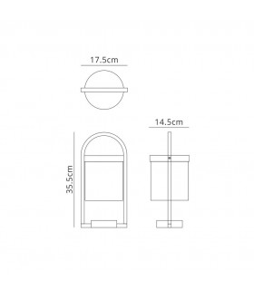 Pedestal Lamp, 1 x E27, IP54, Anthracite - 2