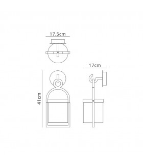 Wall Lamp, 1 x E27, IP54, Anthracite - 2