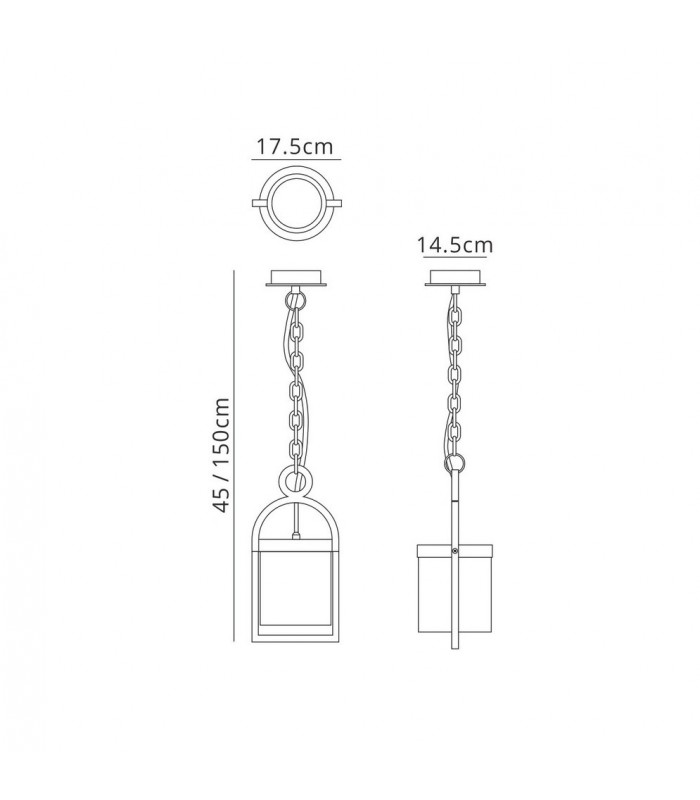 Ceiling Pendant, 1 x E27, IP54, Anthracite - 2