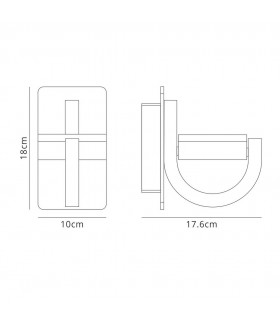 Wall Lamp, 1 x GX53, IP54, Anthracite - 2