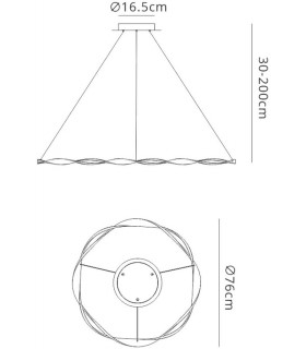 Ceiling Pendant, 36W LED, 3000K, 2520lm, IP20, Sand White - 2