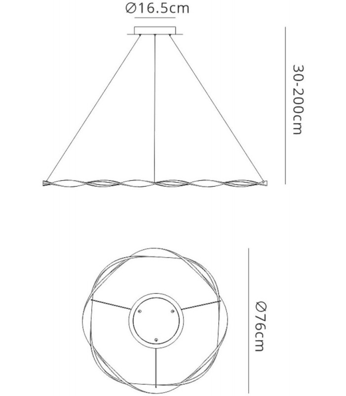 Ceiling Pendant, 36W LED, 3000K, 2520lm, IP20, Sand White - 2