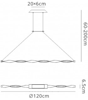 Ceiling Pendant, 33W LED, 3000K, 2310lm, IP20, Sand White - 2