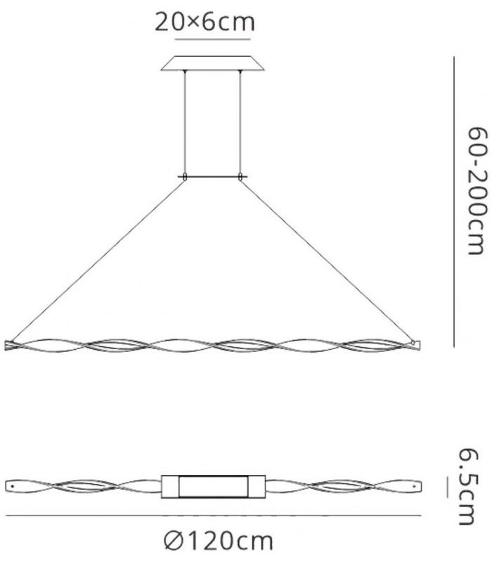 Ceiling Pendant, 33W LED, 3000K, 2310lm, IP20, Sand White - 2