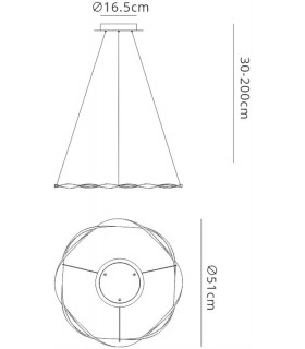 Ceiling Pendant, 24W LED, 3000K, 1680lm, IP20, Sand White - 2