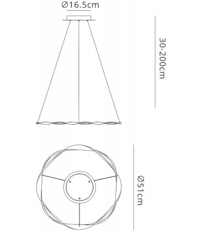 Ceiling Pendant, 24W LED, 3000K, 1680lm, IP20, Sand White - 2