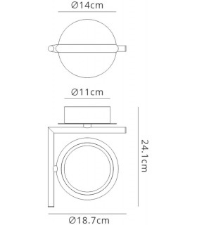 Wall Lamp, 8W LED, 3000K, 600lm, IP20, Satin Gold - 2
