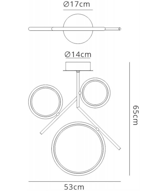Ceiling, 36W LED, 3000K, 2700lm, IP20, Chrome - 2