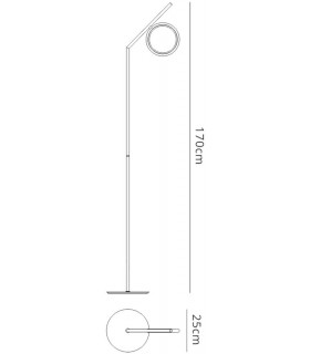 Floor Lamp, 12W LED, 3000K, 900lm, IP20, Chrome - 2