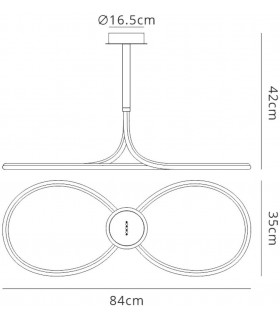 Ceiling, 40W LED, 3000K, 3000lm, IP20, Chrome - 2