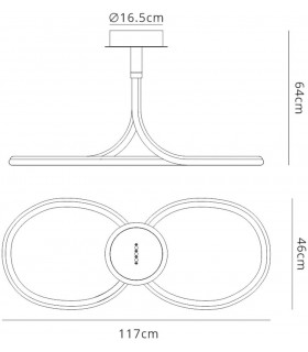 Ceiling, 50W LED, 3000K, 3750lm, IP20, Chrome - 2