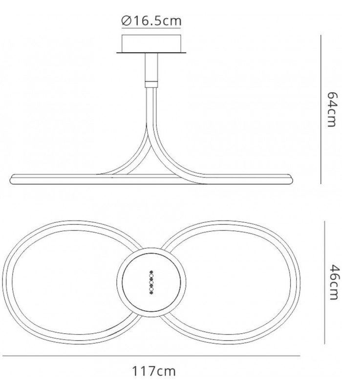 Ceiling, 50W LED, 3000K, 3750lm, IP20, Chrome - 2