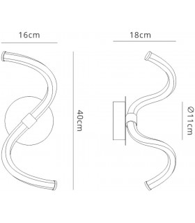 Wall Lamp, 12W LED, 3000K, 900lm, IP20, Chrome - 2