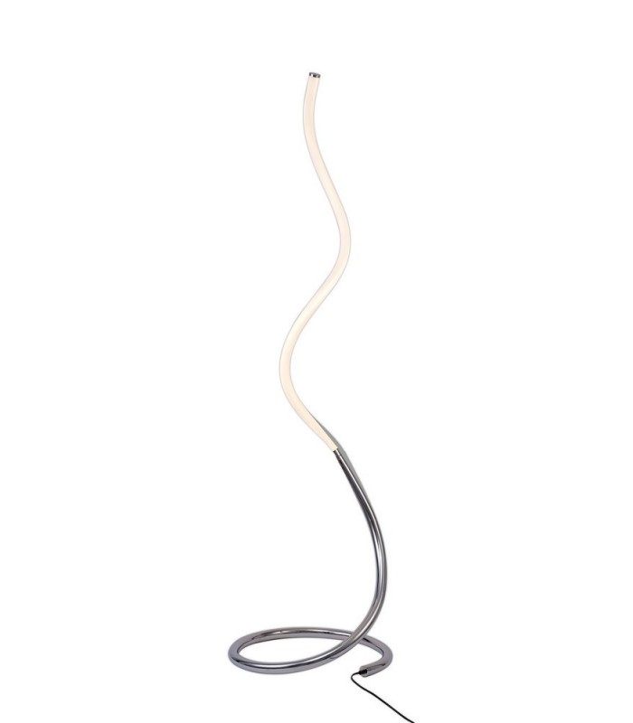 LED Floor Lamp 20W, 3000K, 1500lm, Dimmable, Polished Chrome, Frosted Acrylic - 1