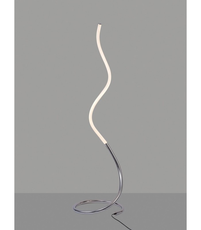 LED Floor Lamp 20W, 3000K, 1500lm, Dimmable, Polished Chrome, Frosted Acrylic - 3