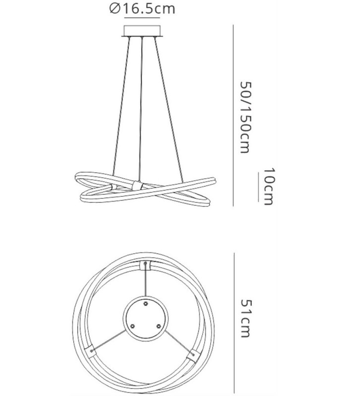 II Ceiling, 42W LED, 3000K, 3150lm, IP20, Chrome - 2