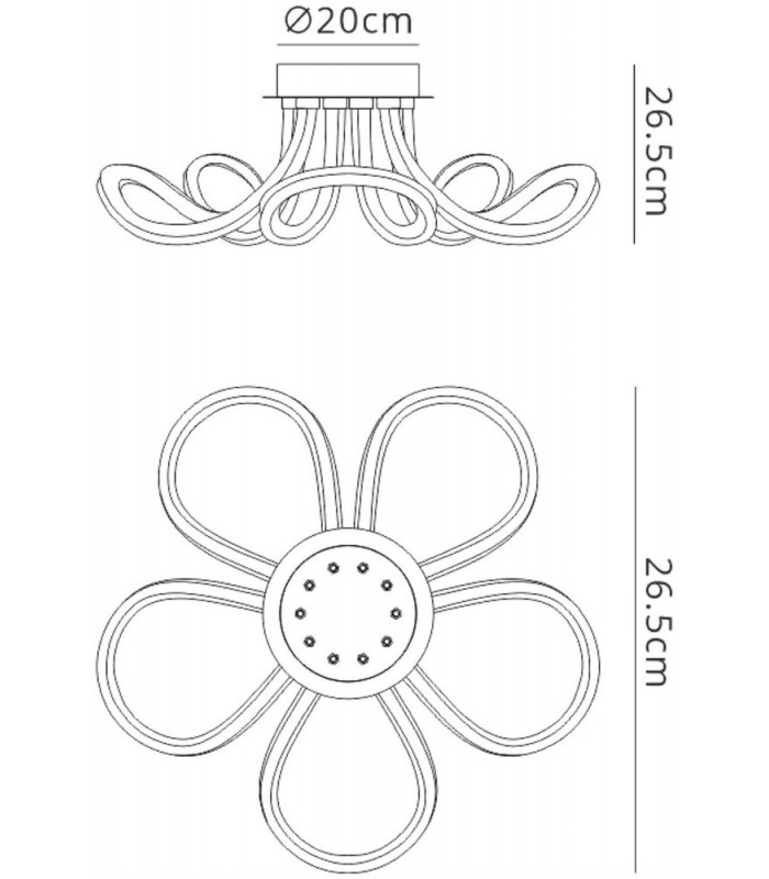 Ceiling, 60W LED, 3000K, 4500lm, IP20, Chrome - 2