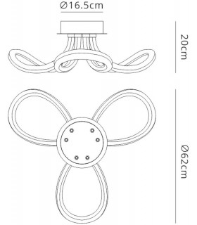 Ceiling, 40W LED, 3000K, 3000lm, IP20, Chrome - 2
