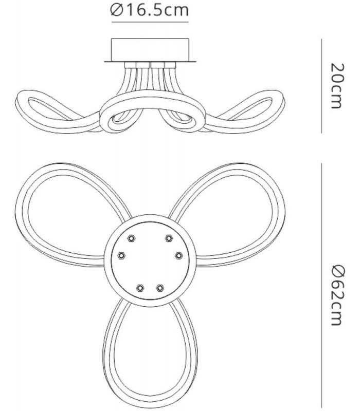 Ceiling, 40W LED, 3000K, 3000lm, IP20, Chrome - 2