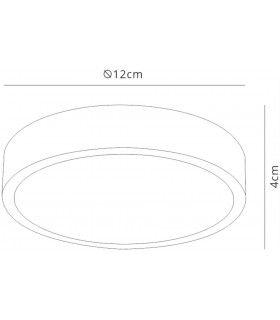 LED 12cm Round, Surface Mounted Downlight, 8W, 3000K, 680lm, Matt White, Frosted Acrylic - 2