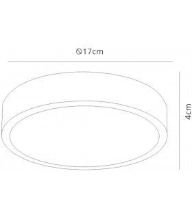 LED 17cm Round, Surface Mounted Downlight, 14W, 3000K, 1190lm, Matt White, Frosted Acrylic - 2