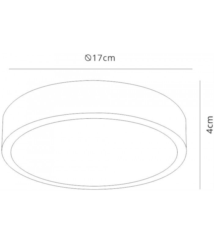LED 17cm Round, Surface Mounted Downlight, 14W, 3000K, 1190lm, Matt White, Frosted Acrylic - 2