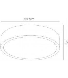 LED 17cm Round, Surface Mounted Downlight, 14W, 4000K, 1260lm, Matt White, Frosted Acrylic - 2