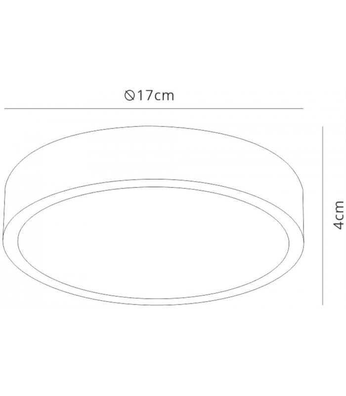 LED 17cm Round, Surface Mounted Downlight, 14W, 4000K, 1260lm, Matt White, Frosted Acrylic - 2