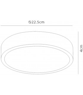 LED 22.5cm Round, Surface Mounted Downlight, 24W, 3000K, 2040lm, Matt White, Frosted Acrylic - 2