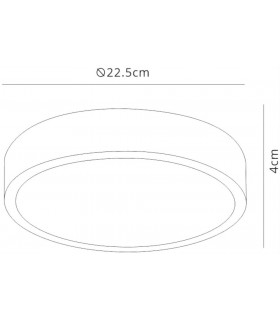 LED 22.5cm Round, Surface Mounted Downlight, 24W, 4000K, 2160lm, Matt White, Frosted Acrylic - 2