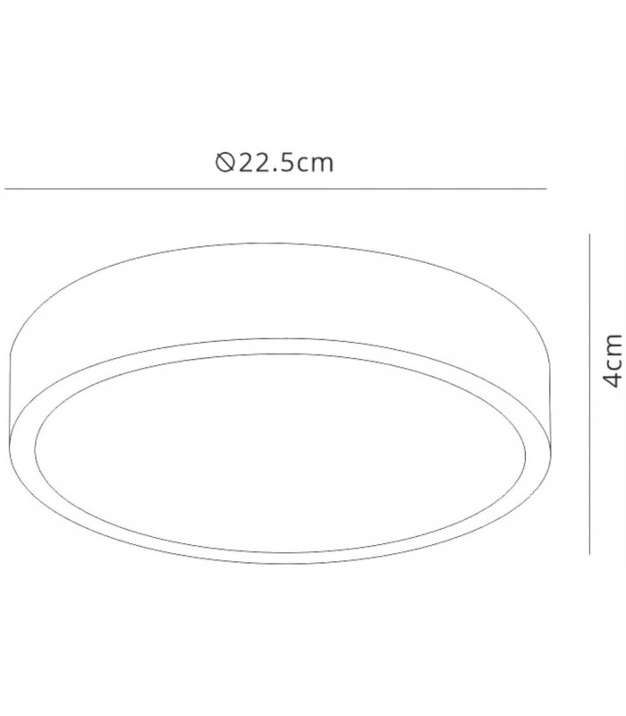 LED 22.5cm Round, Surface Mounted Downlight, 24W, 4000K, 2160lm, Matt White, Frosted Acrylic - 2