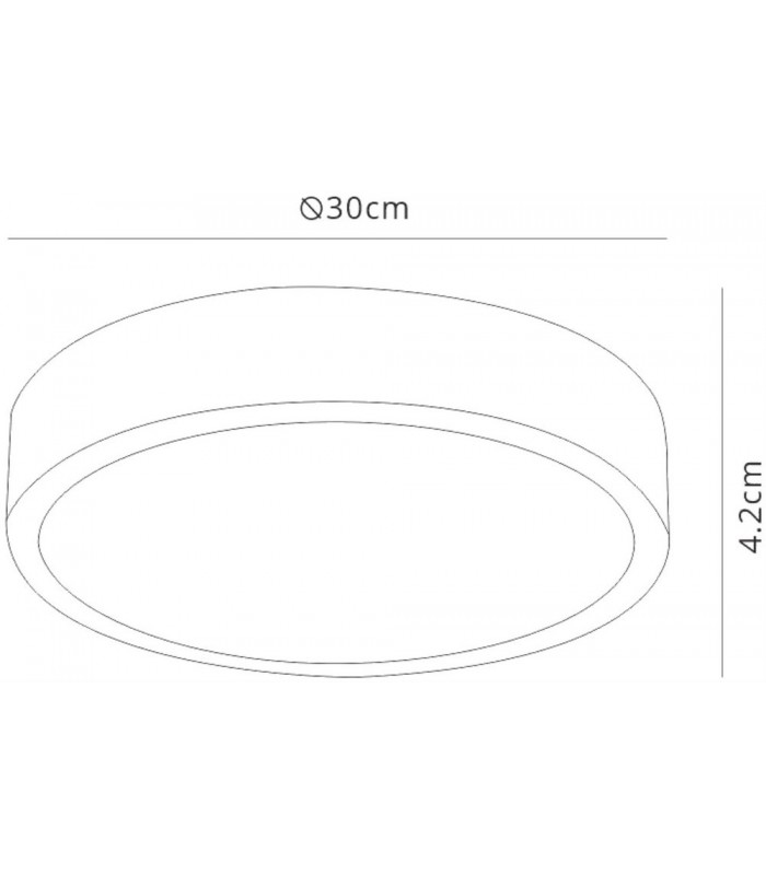 LED 30cm Round, Surface Mounted Downlight, 30W, 3000K, 2550lm, Matt White, Frosted Acrylic - 2