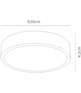 LED 30cm Round, Surface Mounted Downlight, 30W, 4000K, 2700lm, Matt White, Frosted Acrylic - 2