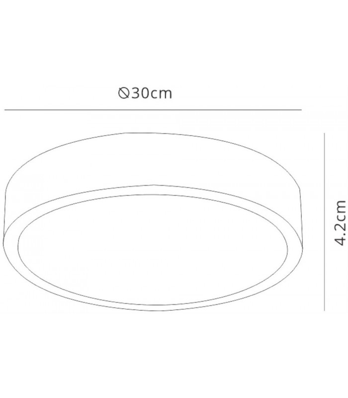 LED 30cm Round, Surface Mounted Downlight, 30W, 4000K, 2700lm, Matt White, Frosted Acrylic - 2