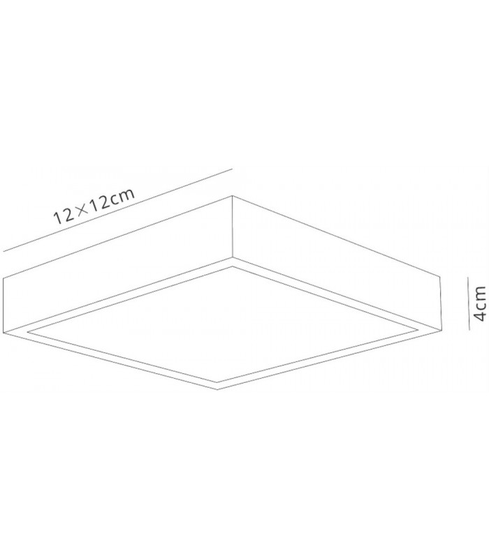 LED 12cm Square, Surface Mounted Downlight, 8W, 3000K, 680lm, Matt White, Frosted Acrylic - 2