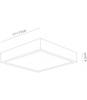 LED 17cm Square, Surface Mounted Downlight, 14W, 4000K, 1260lm, Matt White, Frosted Acrylic - 2