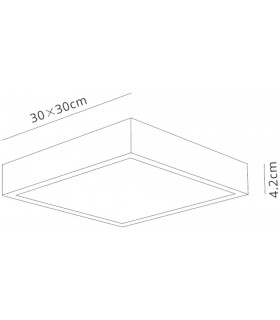 LED 30cm Square, Surface Mounted Downlight, 30W, 4000K, 2700lm, Matt White, Frosted Acrylic - 2