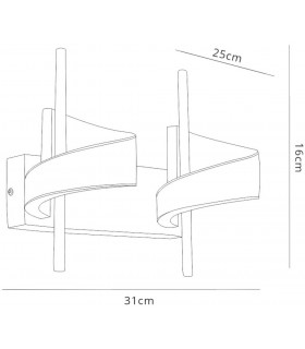 2 Light Spiral Wall Lamp, 24W LED, 3000K, 1800lm, Sand White - 2