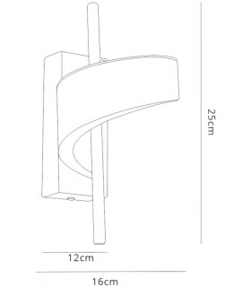1 Light Spiral Wall Lamp, 12W LED, 3000K, 900lm, Sand White - 2